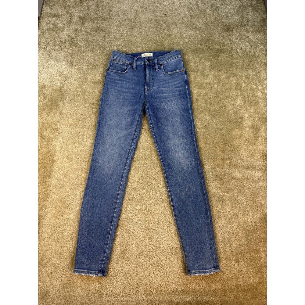 Women's Madewell 9" Mid Rise Skinny Stretch Blue Jeans Size 27 28" Inseam B391